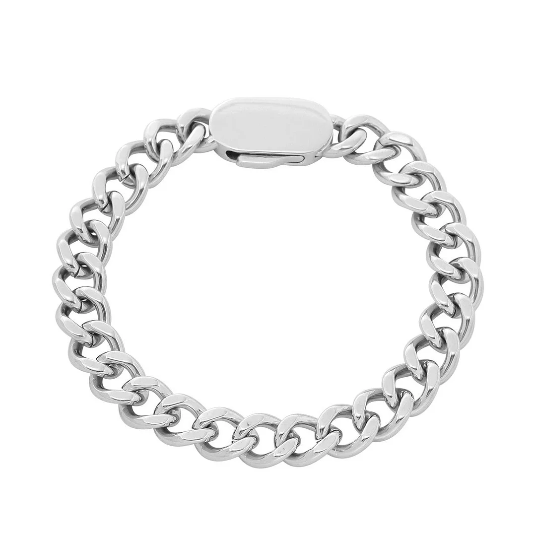 Punk Flat Buckle Titanium Steel Bracelet