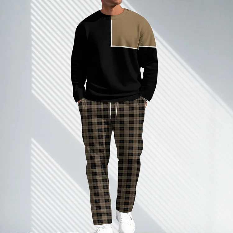 Men Causal Printed Hoodied and Pants Suit