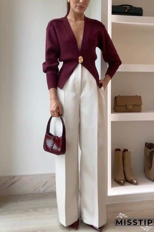 Meridress Chicest V Neck Button Up Sweater Cardigan