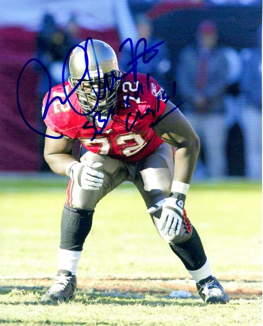 Signed 8x10 ROMAN OBEN Tampa Bay Buccaneers - Photo Poster painting - COA