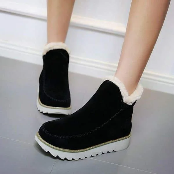 Fur Lining Ankle Snow Boots