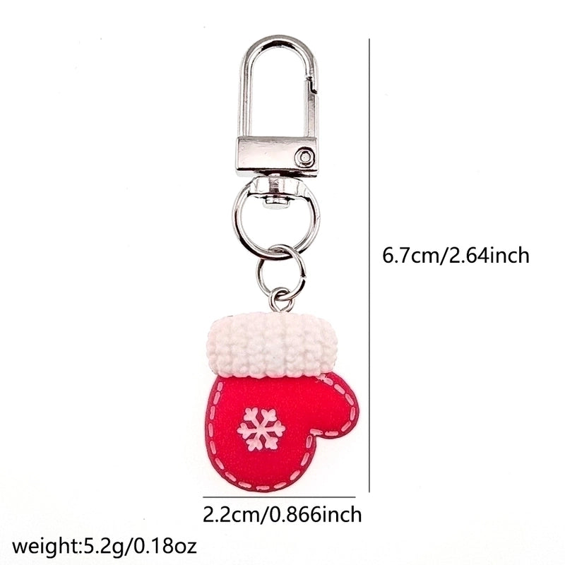 Cute Minimalist Snowman Snowflake Elk Alloy Resin Christmas Keychain