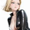 Leather Jacket Android 18 Lazuli Decorative Painting - Dragon Ball Z - BLK Studio