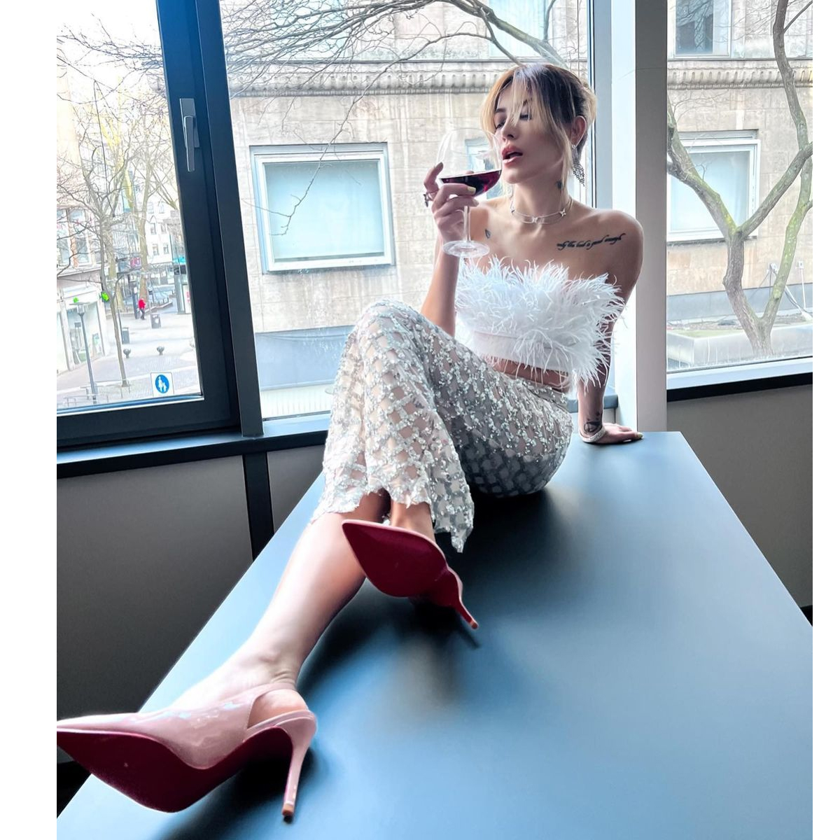 90mm Women's Pointed Toe Slingback Heels Red Bottoms Pumps Comfortable Dress Shoes-vocosishoes