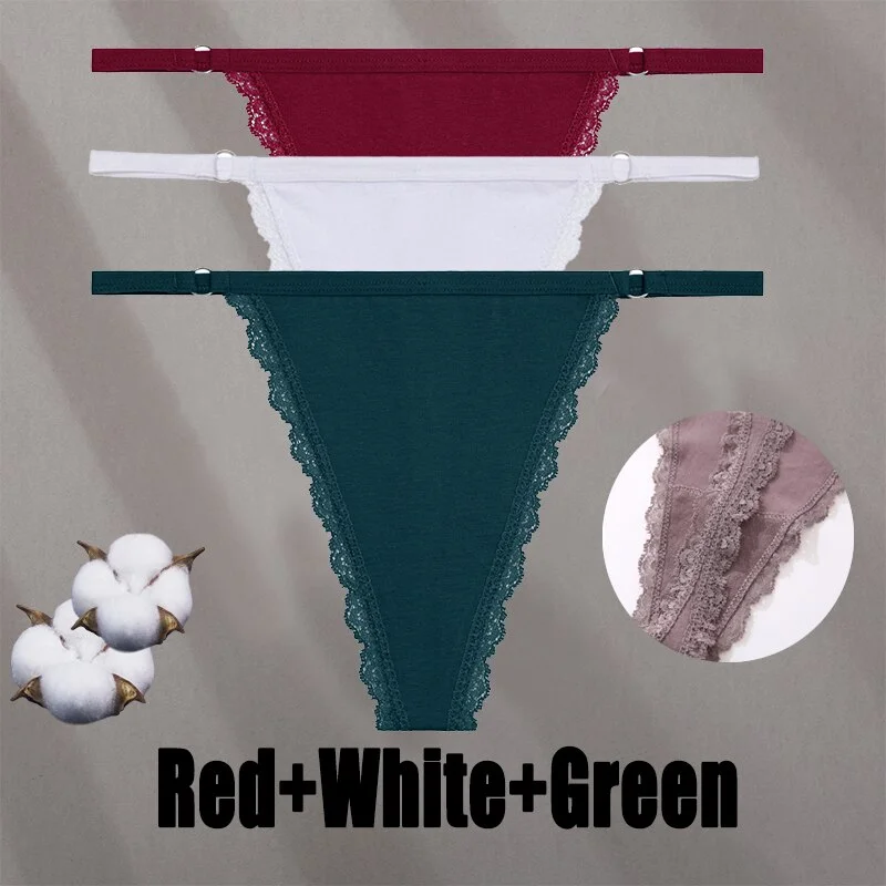 Billionm Sexy Lace Panties for Women Cotton Underwear Thong With Hollow Out Hook G-String Female Breathable Intimates Lingerie