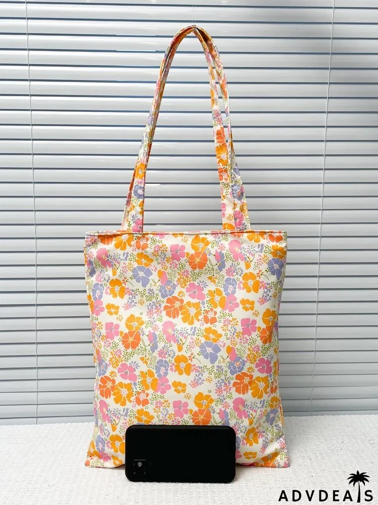 Allover Floral Graphic Shopper Bag