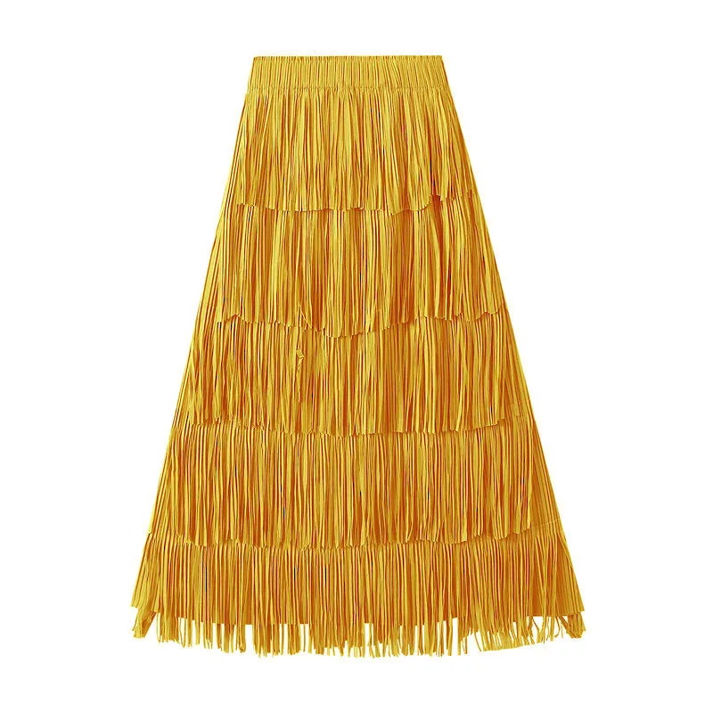 Nigikala Nigikala Folded Tuxedo Skirts Women's Summer New Fried Street Niche Temperament With Thin Half Skirt 0666