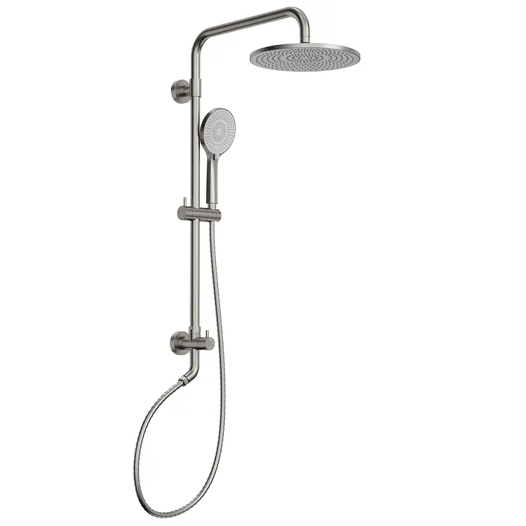 EVERSTEIN 10" Exposed Dual-Function Shower System without Valve Body Brushed Nickel 