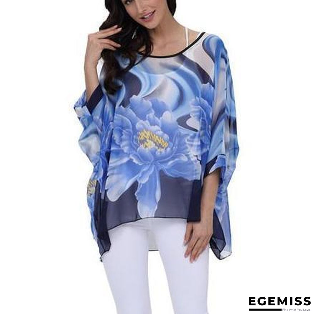 6XL Plus Size Women Batwing Sleeve Casual Chiffon Tops Blouses | EGEMISS