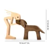 Amoureux des animaux - Ornements de table en bois sculpt&eacute;
