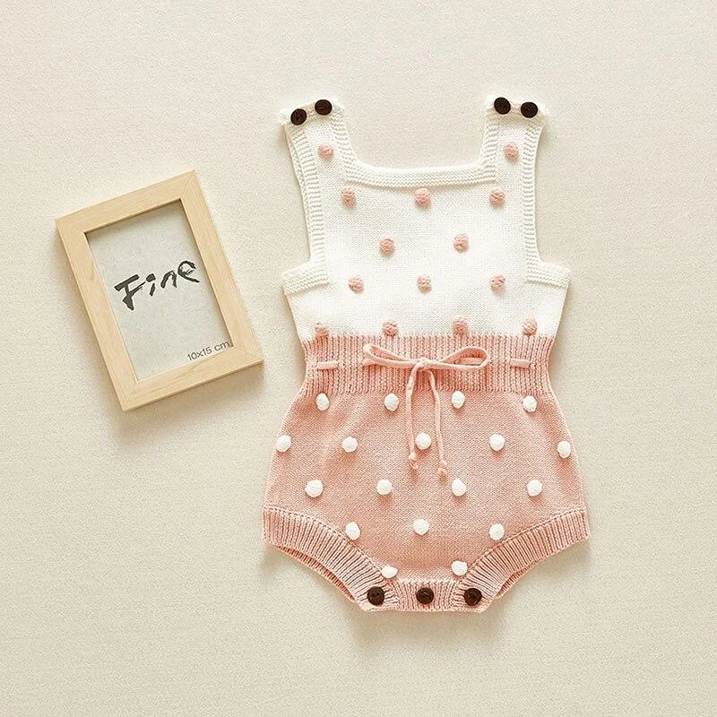 Baby Girl Boy Sleeveless Romper Jumpsuit 0-24M Baby Knitting Rompers Cute Overalls Newborn Baby Girls Boys Clothes Infantil