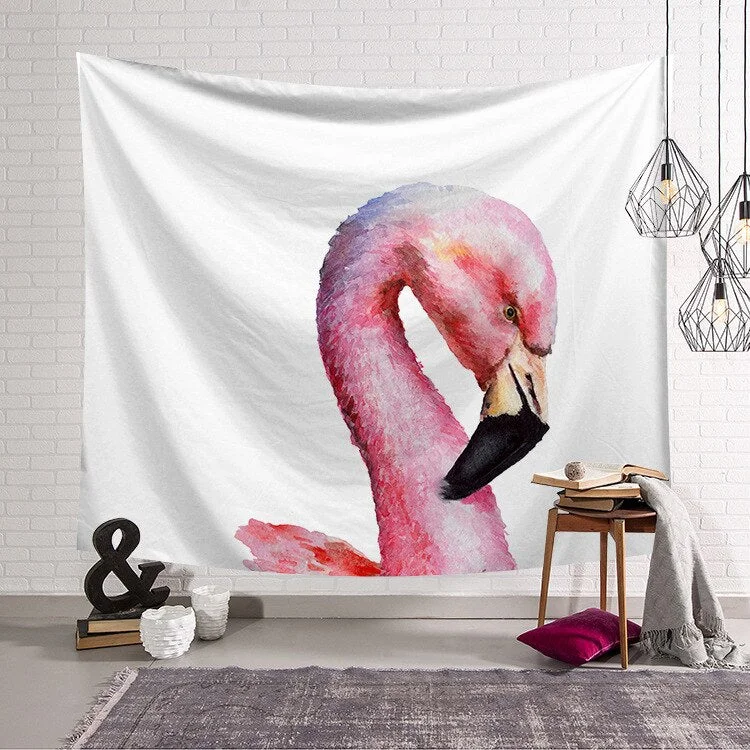 Flamingo Tapestry Pink Girl Heart Bedroom Decoration Fabric Wall Background Background Fabric Home Furnishing Fabric