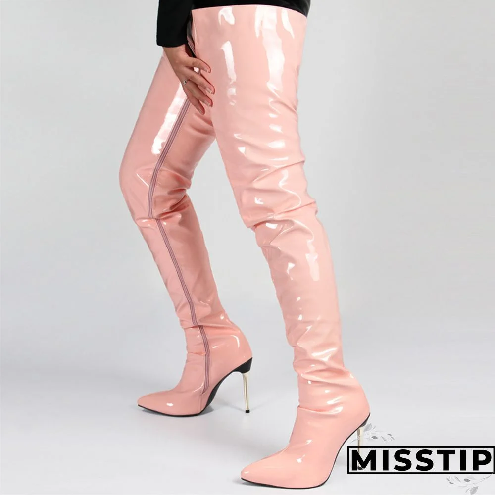 Black Casual Patchwork Solid Color Pointed Keep Warm Comfortable Shoes (Heel Height 4.72in)