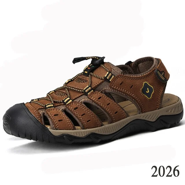 Summer Men's Sandals Genuine Leather Business Casual Shoes Men's Breathable Design Outdoor Beach Sandals Roman Water Sneakers