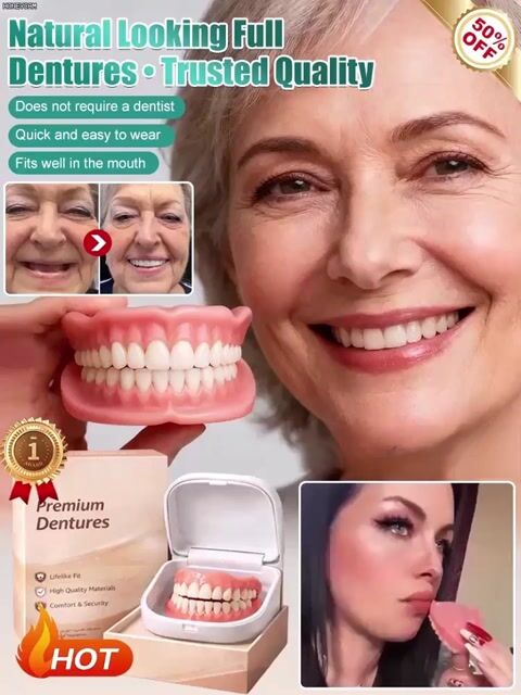 [Comes with Portable Denture Case] ​​Regain Your Smile with Dentures