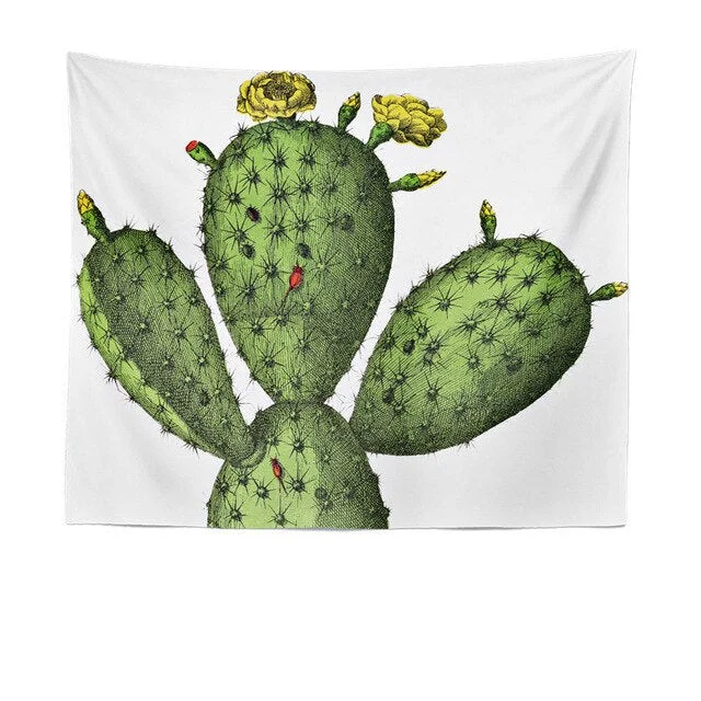 Cactus Succulents Tapestry Summer Succulents Wall Decor Tropical Landscape Wall Hanging Tapestries Picnic Blanket Wall Cloth