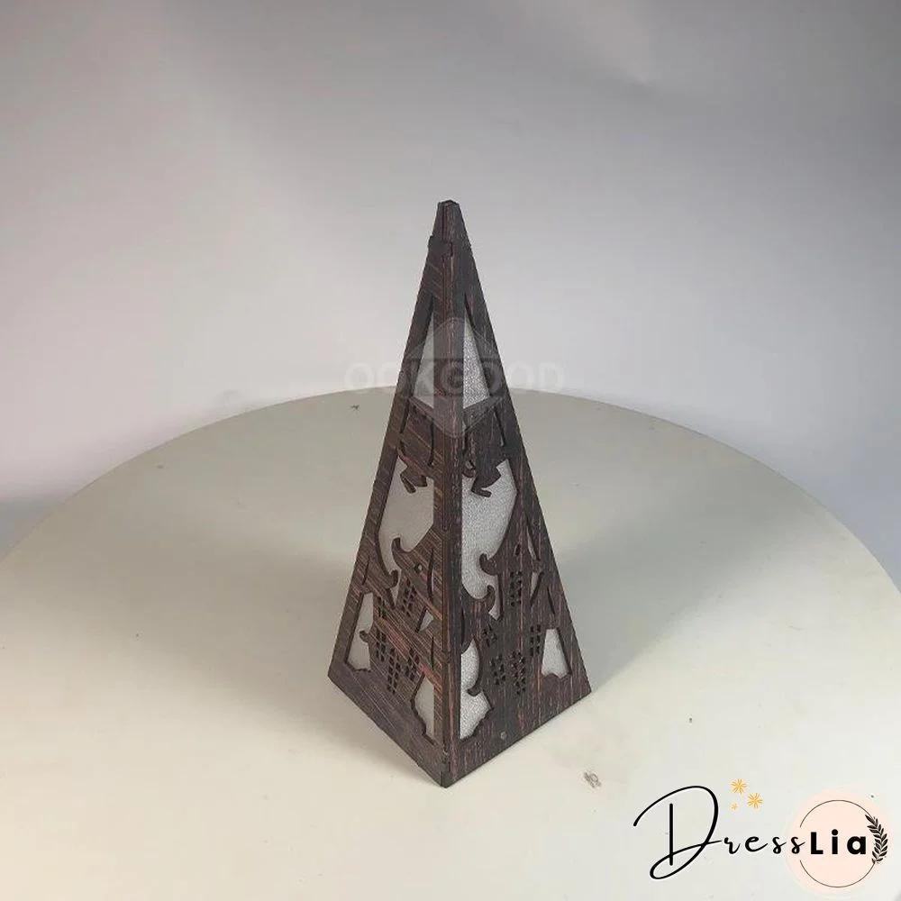 Hand-carved Halloween Wooden Lighthouse