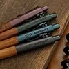 Midnight Little Fat Pen, Retro-Style Push-Button Gel Pen with Sandalwood Grip