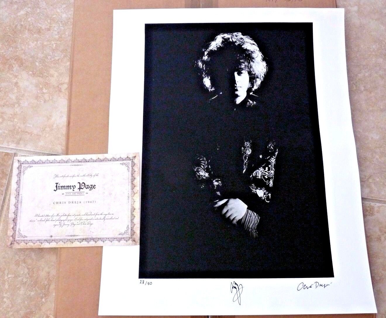 Jimmy Page Led Zeppelin Rare 1967 Signed Autographed 16x20 Photo Poster painting #23/50 Page COA