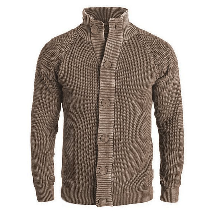 Button Standard Plain Fashion Men's Sweater