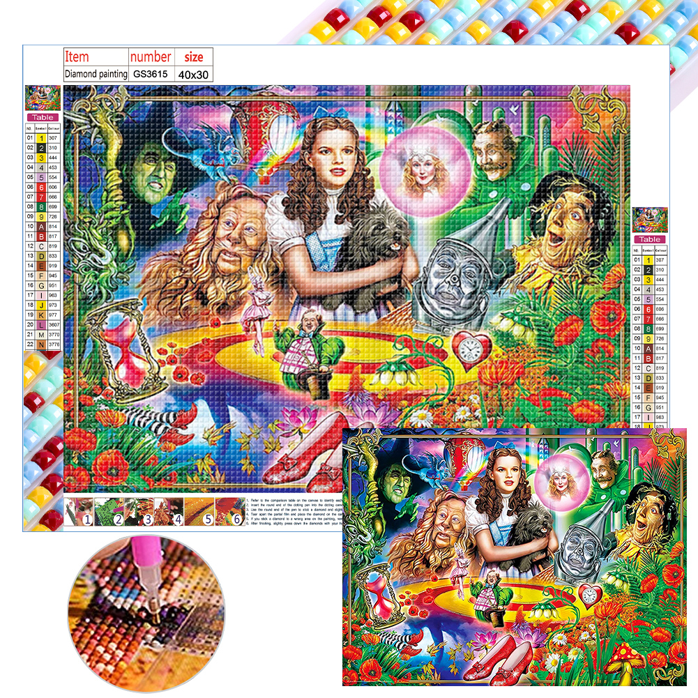 The Wizard of Oz 5D DIY Diamond Painting Kit Full Drill Stick to Paint Home  Decor Cross-stitch Mosaic Art Painting Christmas Children Gifts -   Sweden