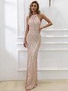 Evening Sleeveless Wrap Sequined Dress