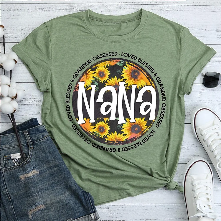 Nana Sunflower Funny Grandmother T-Shirt-07970