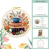 Book Cup Flower-DIY Embroidery Long Stitch Kit with Pattern Cotton Threads Needles Hoop 29x29cm tapestrymarket
