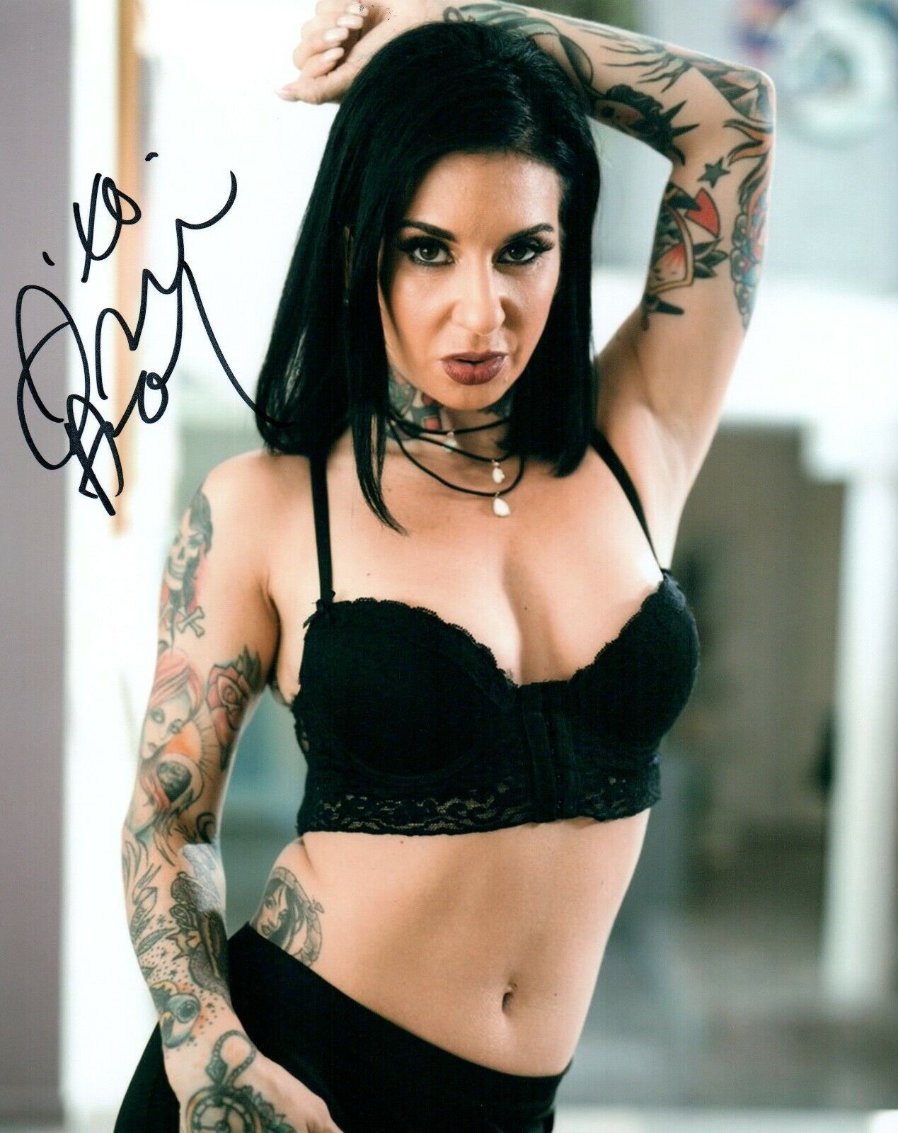 Joanna Angel Super Sexy Hot Adult Model Signed 8x10 Autograph Photo Poster painting COA Proof 52