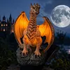 Dragon Figurine Night Light Solar Powered Dragon Figurine Decorative Landscape Light Dragon Garden Stake Light Unique Gift for Dragon Lovers Ornament Patio