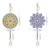 2Pcs Diamond Painting Acrylic Double Sided Mandala Wind Chime Suncatcher with Crystal Hanging Pendant