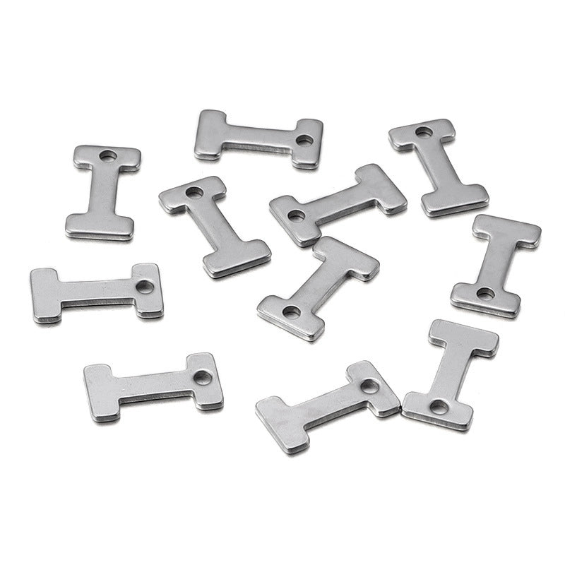 50 Pcs/package Minimalist Letter Stainless Steel Pendant Jewelry Accessories