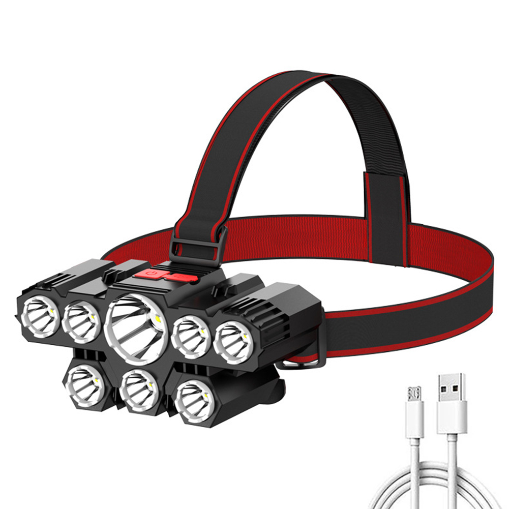 

8LED Headlamp 1200mAh Rechargeable Outdoor Hiking Camping Running Work Lamp, 501 Original