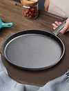 26cm Cast Iron Round Griddle Easy To Clean Flat Skillet Frying Pan for Cooking