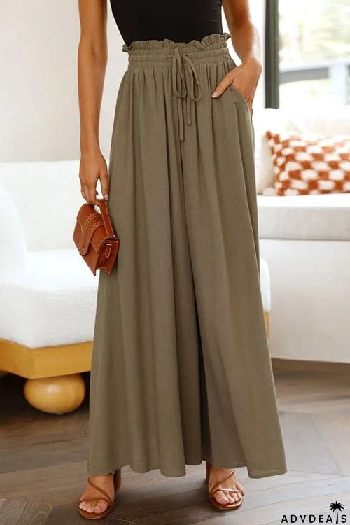 Drawstring Wide Leg Pants