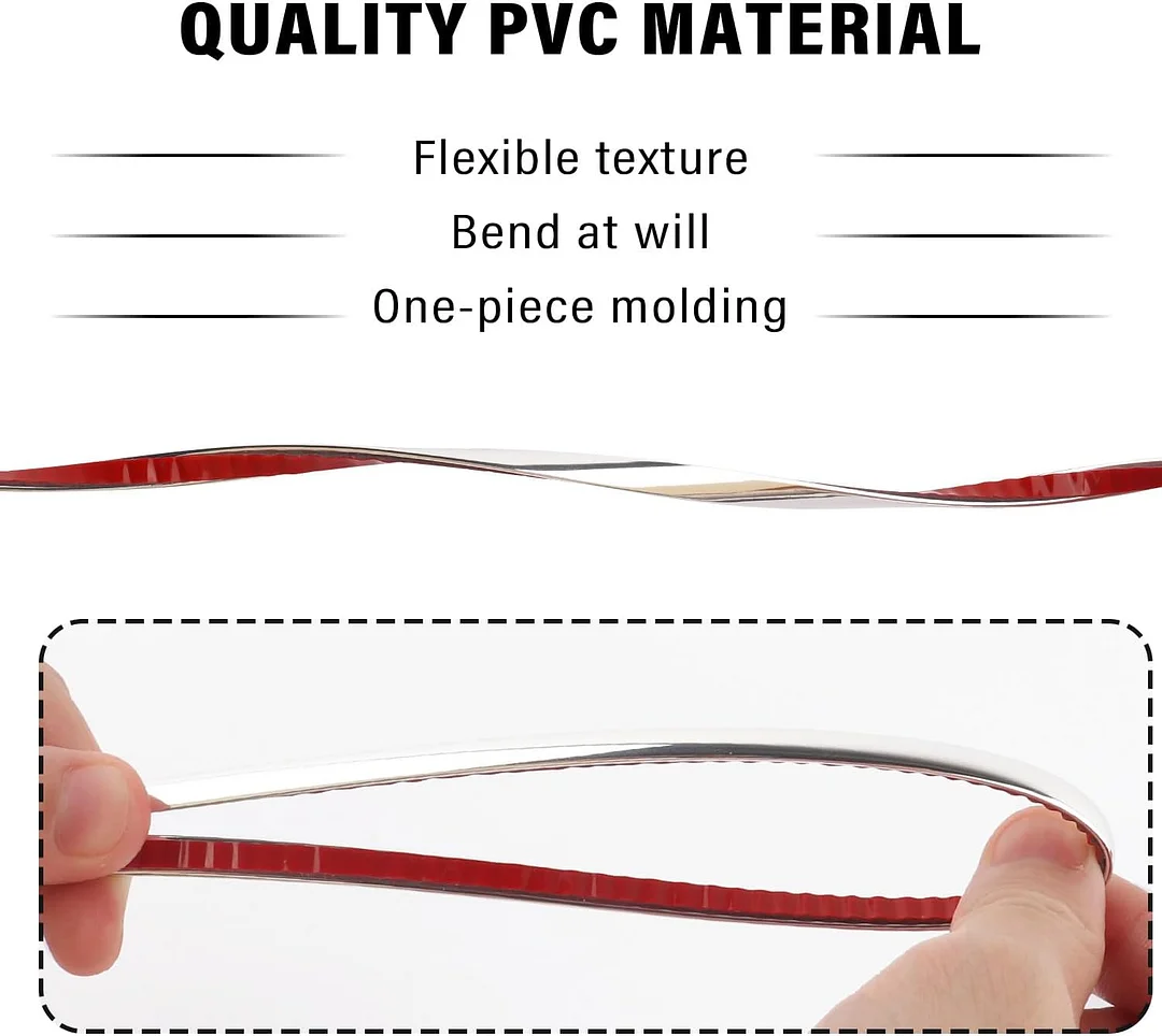  Car Silver Chrome Tape Molding Trim