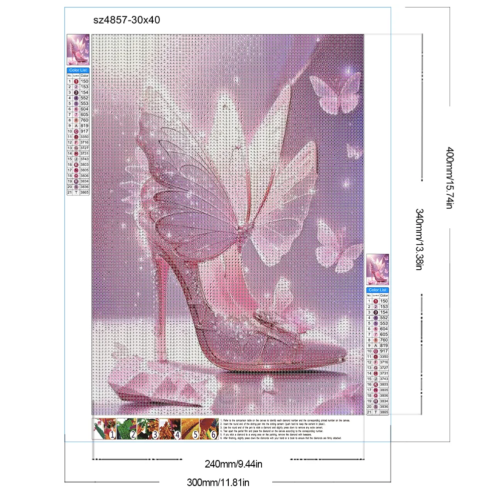 Diamond Painting - Full Round Drill - Butterfly High Heels(Canvas|30*40cm)