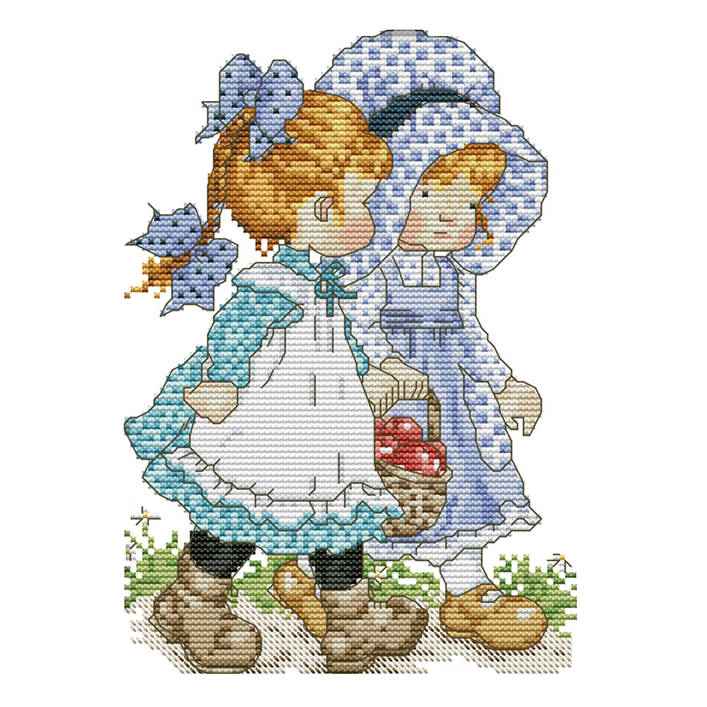 Work Together 14CT Pre-stamped Canvas(19×27cm) Cross Stitch