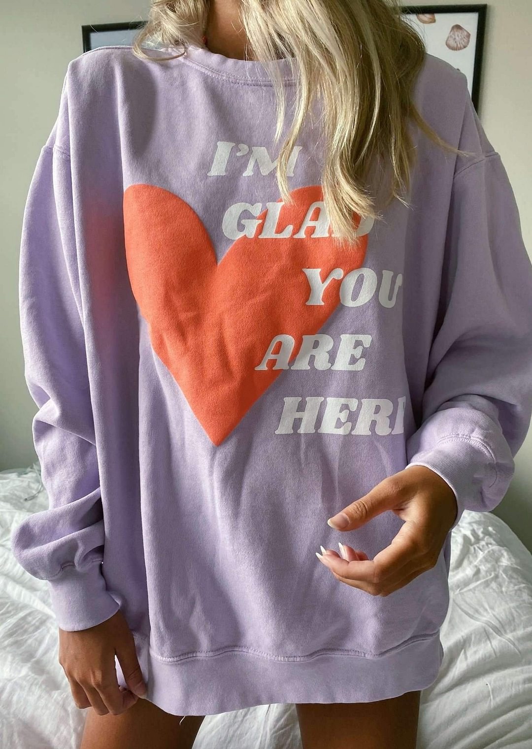 GLAD YOU'RE HERE CREWNECK August Lemonade August Lemonade