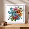 5D DIY Partial Special Shaped Drill Diamond Painting Kit Dragonfly Decor With Frame Kit 18x18cm