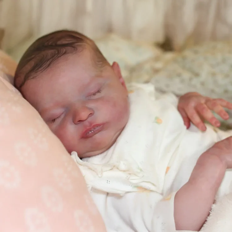  20" Reborn Sleeping Baby Girl Esstion Real Lifelike Cloth Body Reborn Doll with Heartbeat💖 & Sound🔊 - Reborndollsshop®-Reborndollsshop®