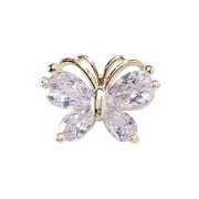 10PC Alloy Butterfly Zircon Nail Art Rhinestone 3D Gold Silver Shiny Diamond Nail ART Gems Butterfies Crystal Manicure Accessory | Cncures