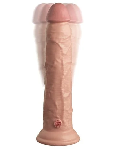 pornhint Pornhint King Cock Elite 9" Vibrating Silicone Dual Density Dildo with Remote  - Vanilla