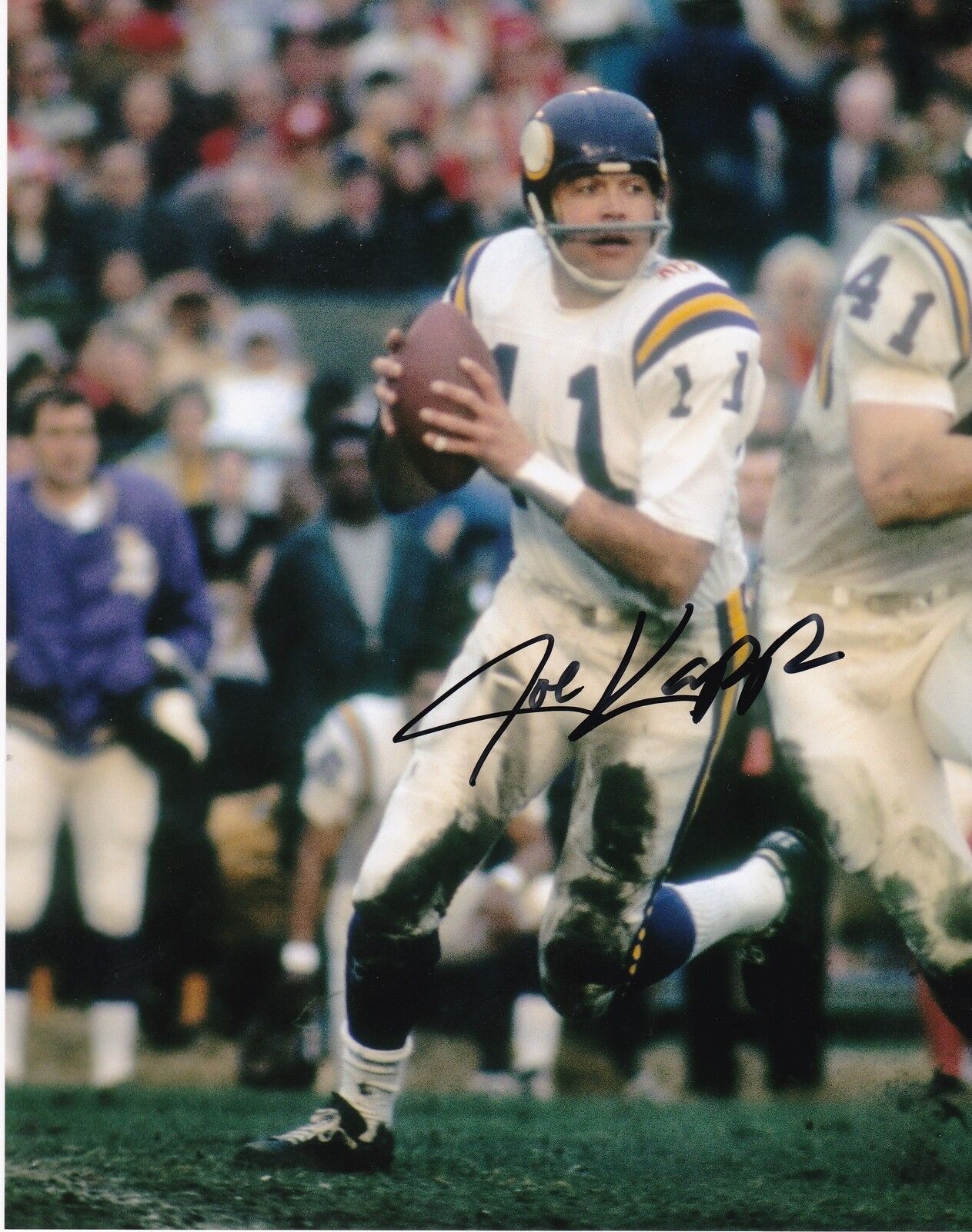 JOE KAPP MINNESOTA VIKINGS ACTION SIGNED 8x10