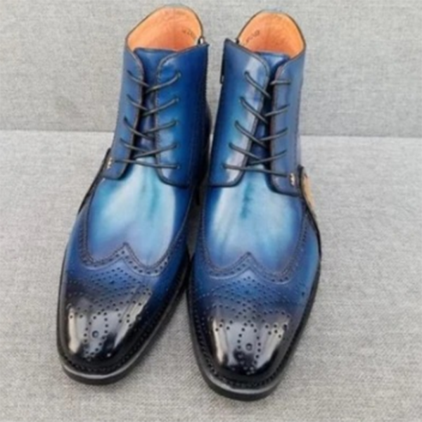 New Low Heel Square Toe Sleeve Men's Business Low Boots