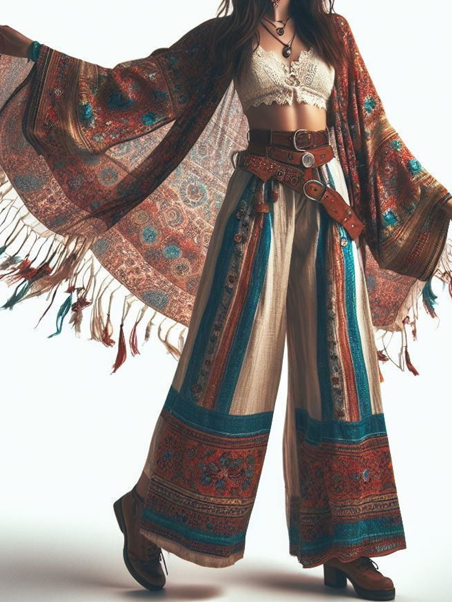 Bohemian Embroidered  Long Sleeve  Pants and Coats with Vest T-Shirts& Hoodies,Custom Designs,Diverse Colors,Best Prices