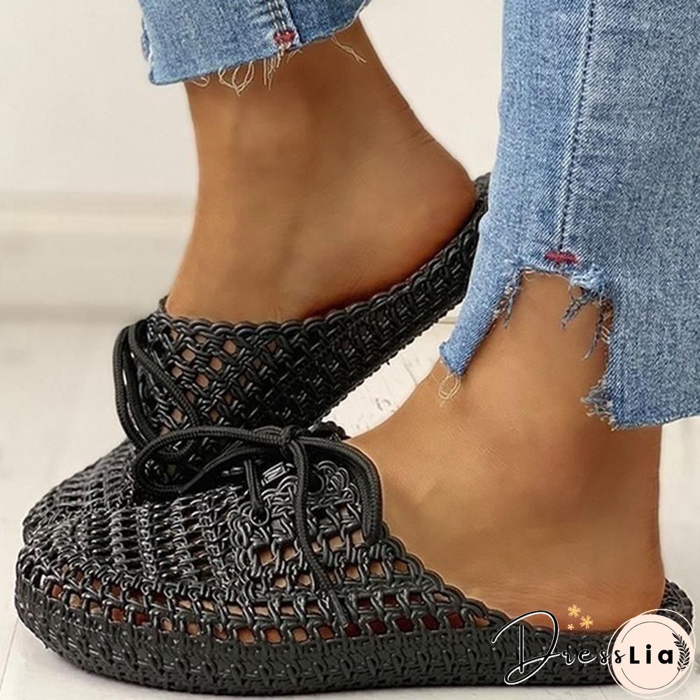 Summer Women's New Hollow-out Slipper Solft Non-slip Casual Sandals Slip-on Beach Shoes