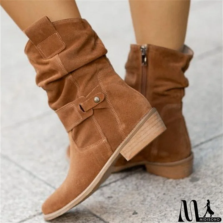 Autumn Winter Ladies Casual Round Head Boots