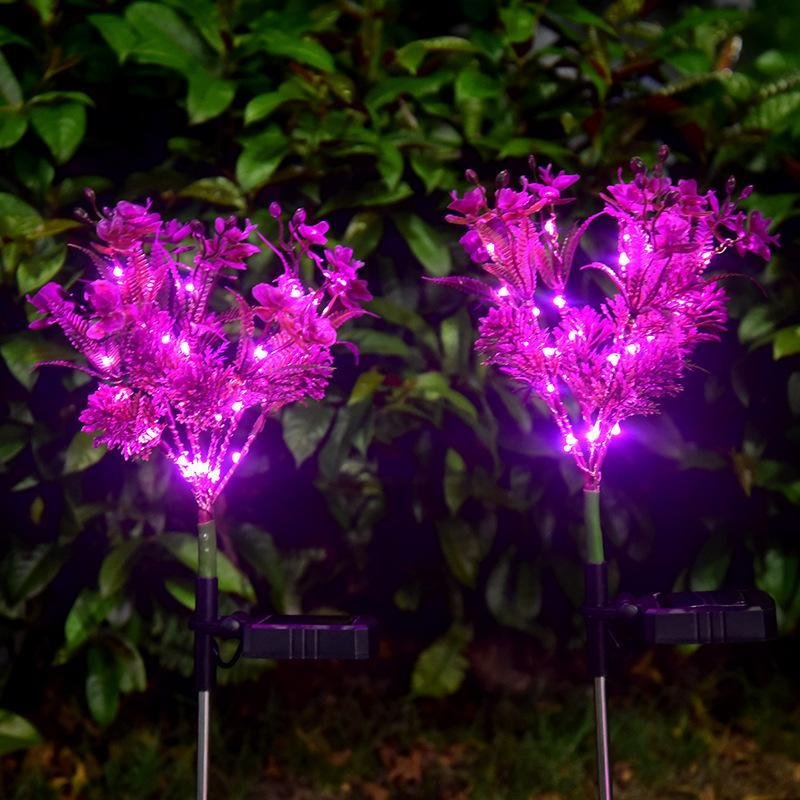 2Pcs Solar-Powered Moth Orchid Light