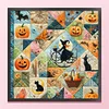 Patchwork Pumpkin Witch-11CT Stamped Cross Stitch 45*45cm/17.72*17.72in